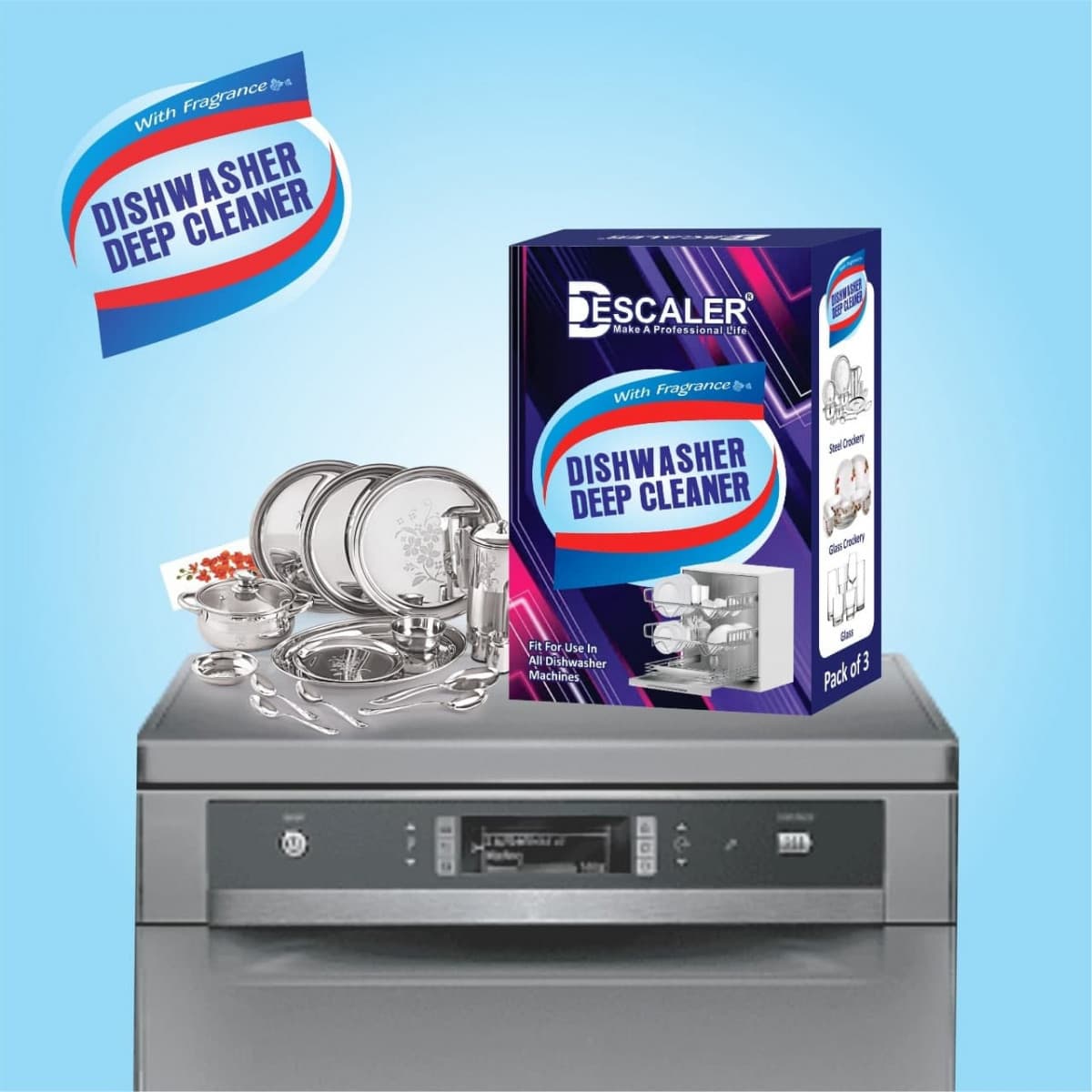 DISHWASHER MACHINE CLEANER PACK OF 3