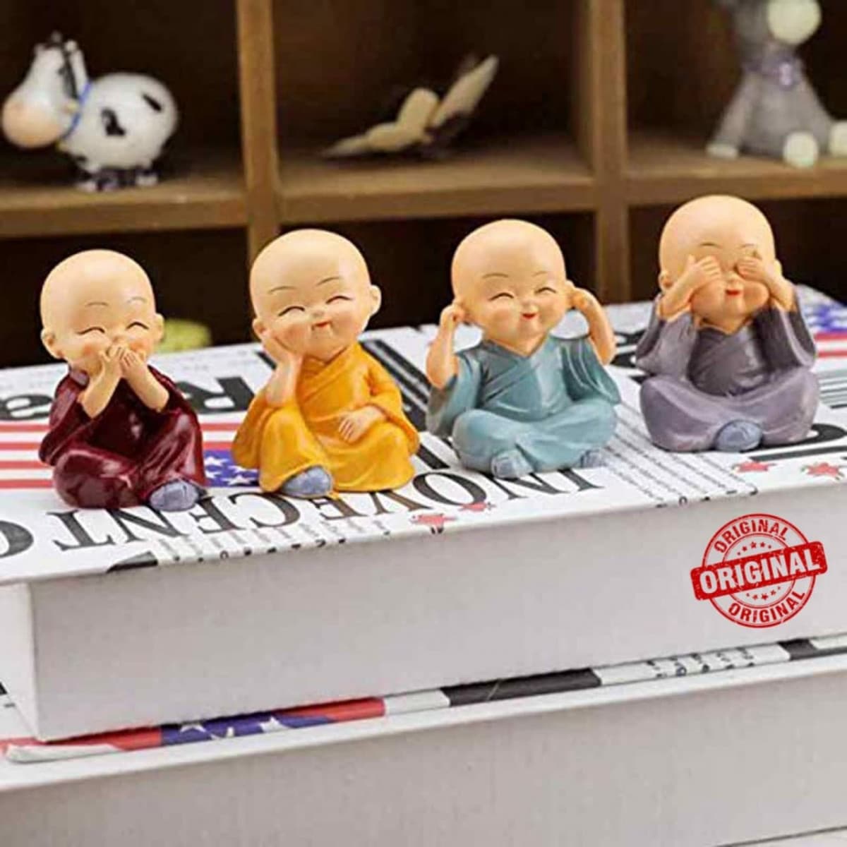 SET OF 4 BUDDHA MONK 