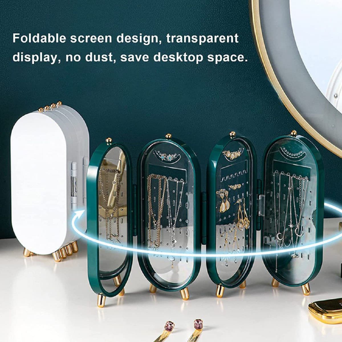4 DOORS JEWELLERY FOLDABLE SCREEN RING & EARRING STAND