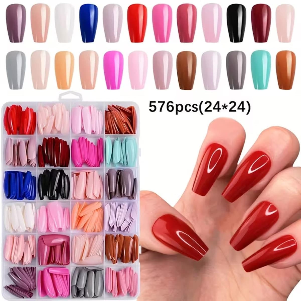  576PCS ARTIFICIAL NAILS BOX