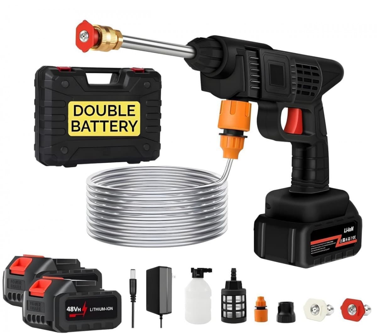 CORDLESS ELECTRIC PRESSURE WASHER GUN BATTERY(DOUBLE BATTERY)