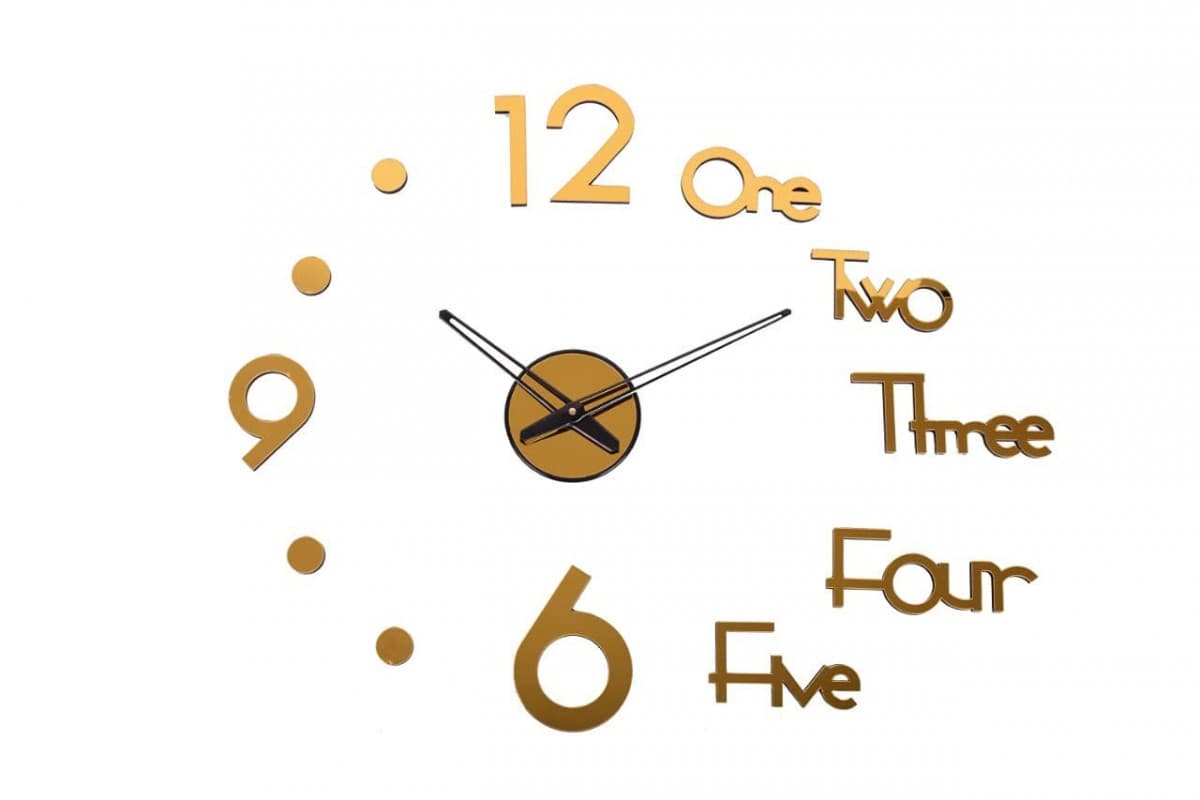 ACRYLIC DIY CREATIVE 3D STICKERS ANALOGUE PLASTIC WALL CLOCK