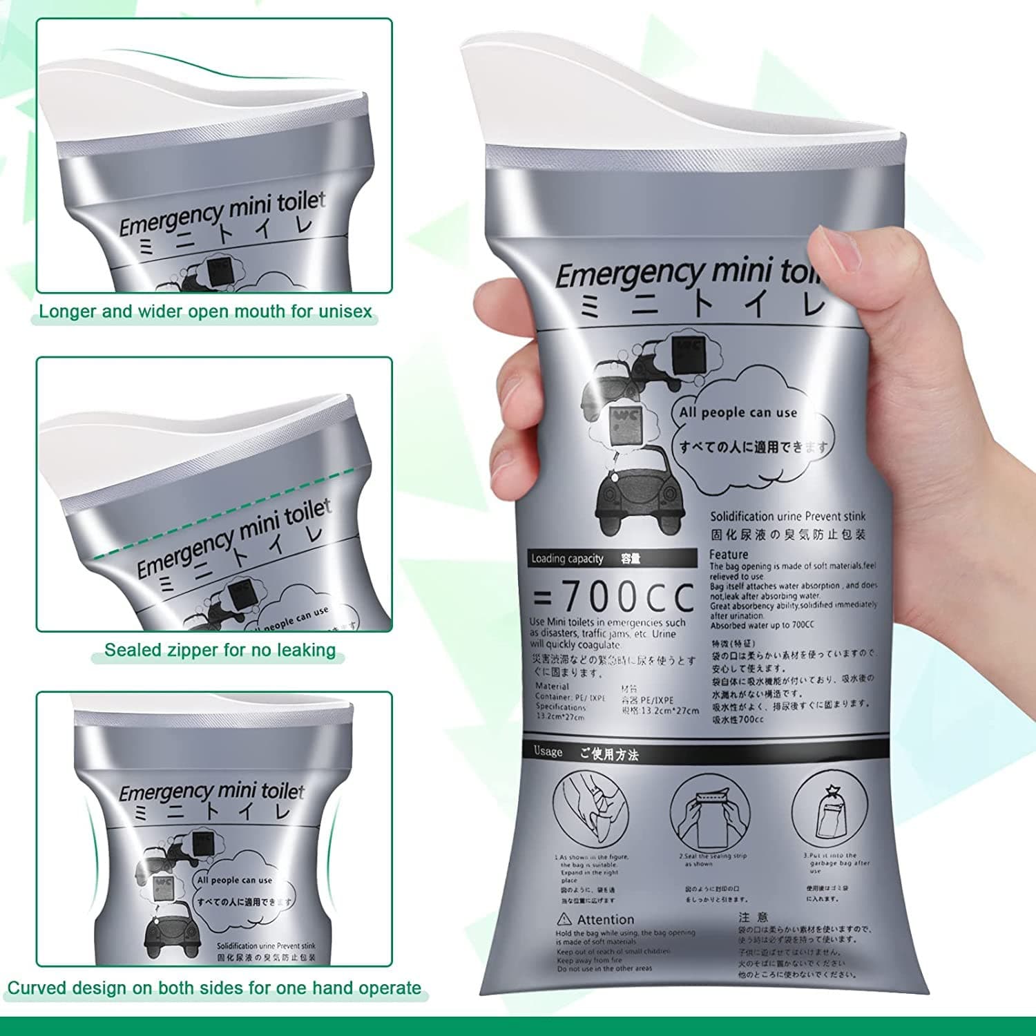 DISPOSABLE URINE BAGS