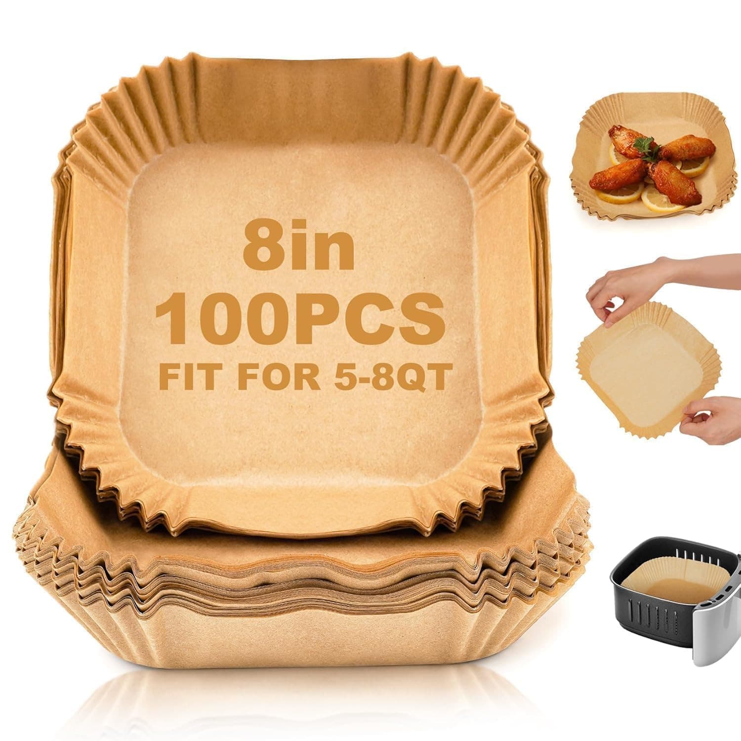 AIR FRYER PAPER SHEETS (100 PCS) 