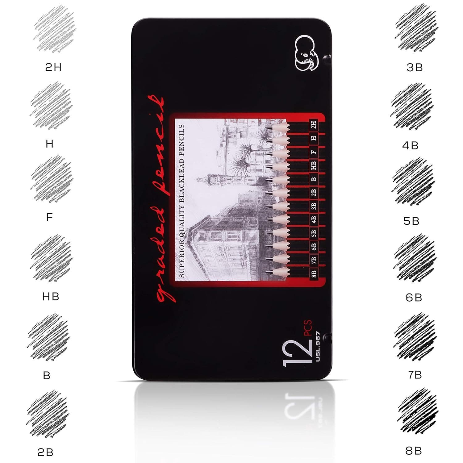 HIGH QUALITY BLACK LEAD PENCIL WITH SHARPENER AND ERASER  