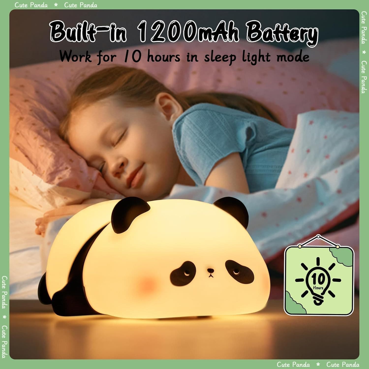 SILICONE SLEEPING PANDA NIGHT LAMP