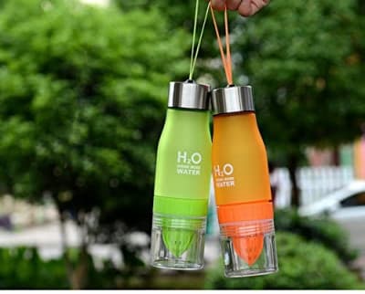  650ML PLASTIC H20 WATER BOTTLE WITH FRUIT INFUSER 