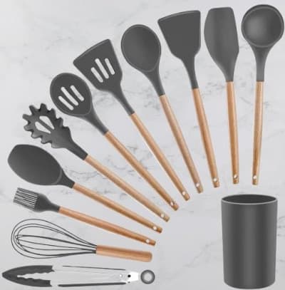 11 PCS SILICONE SPATULA SET WITH STAND