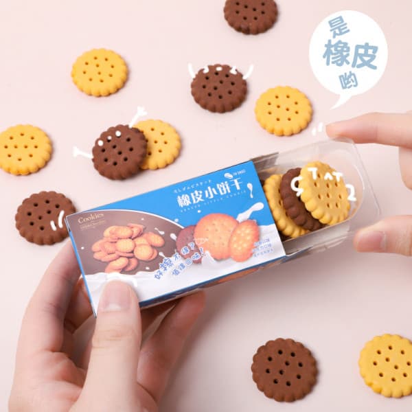 SET OF 6 MINI BISCUIT ERASER