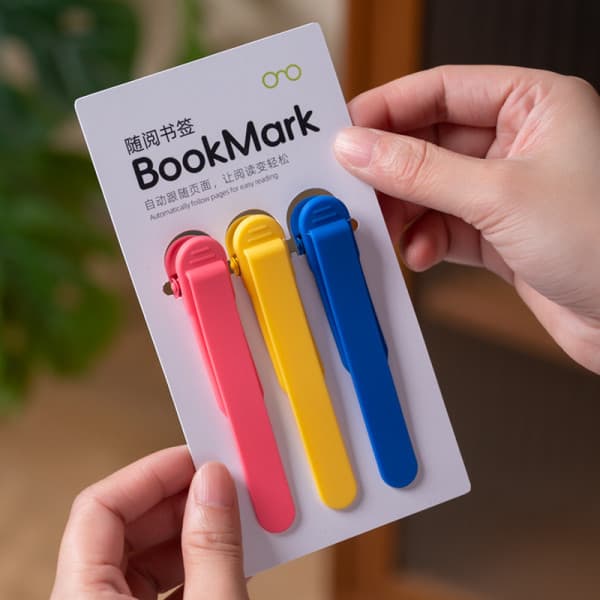 3PCS SILICONE AUTOMATIC BOOKMARK CLIP 