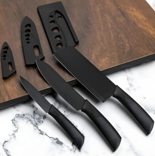 3PCS BLACK KNIFE