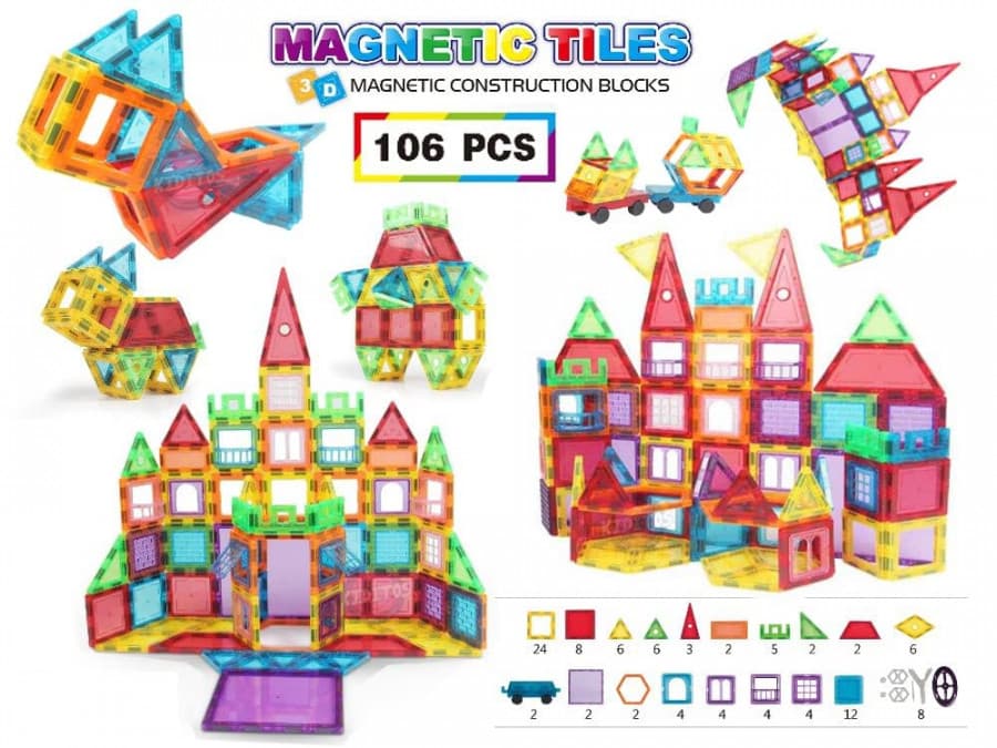 106 PCS MAGNETIC TILES BLOCK