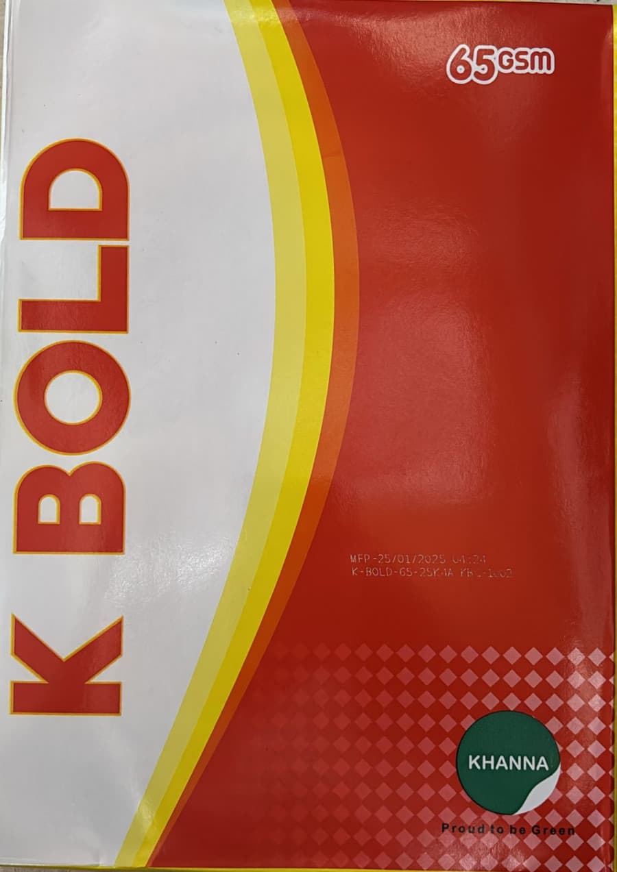 K BOLD COPIER PAPER | 1 REAM | A4 PAPER | 65 GSM | 500 SHEETS | FOR LASERJET & INKJET PRINTER