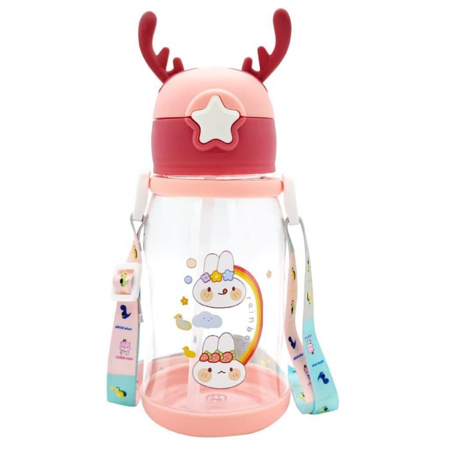 KIDS WATER BOTTLE WITH STRAW