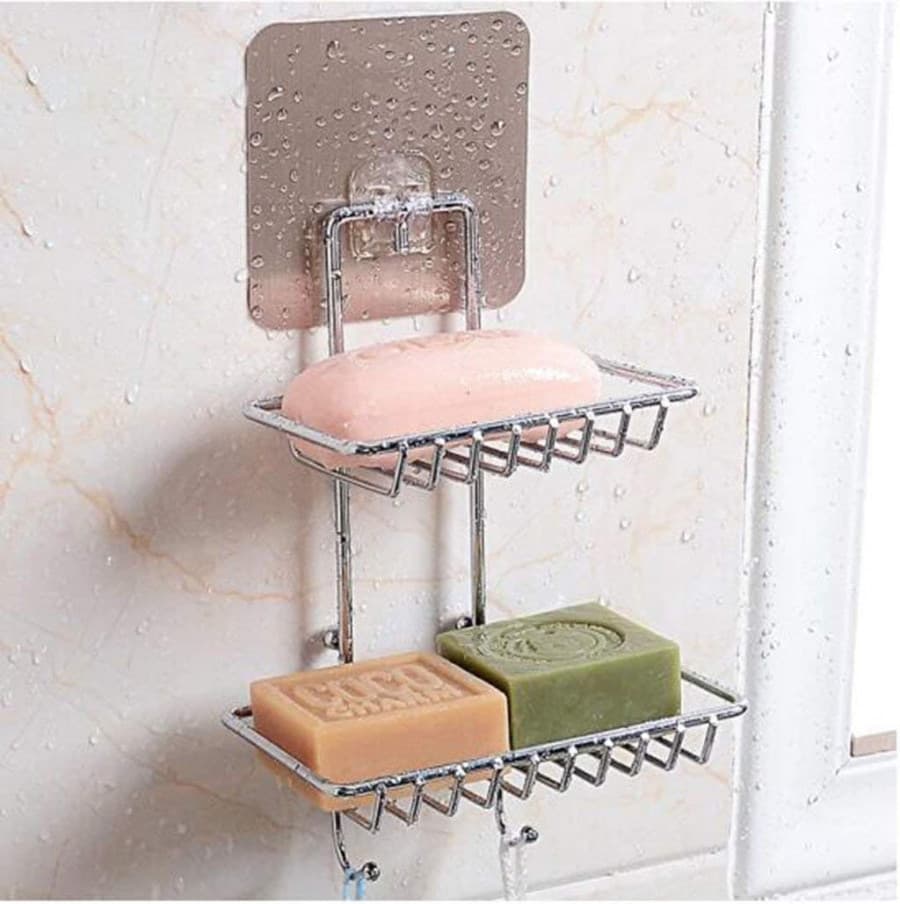 WALL MOUNTED DOUBLE LAYER SOAP DISH HOLDER