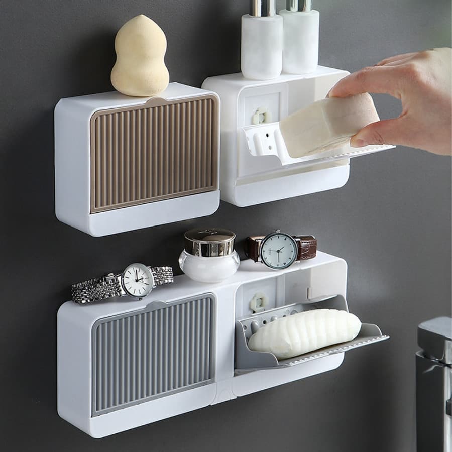 WALL MOUNTED DOUBLE LAYER SOAP BOX 