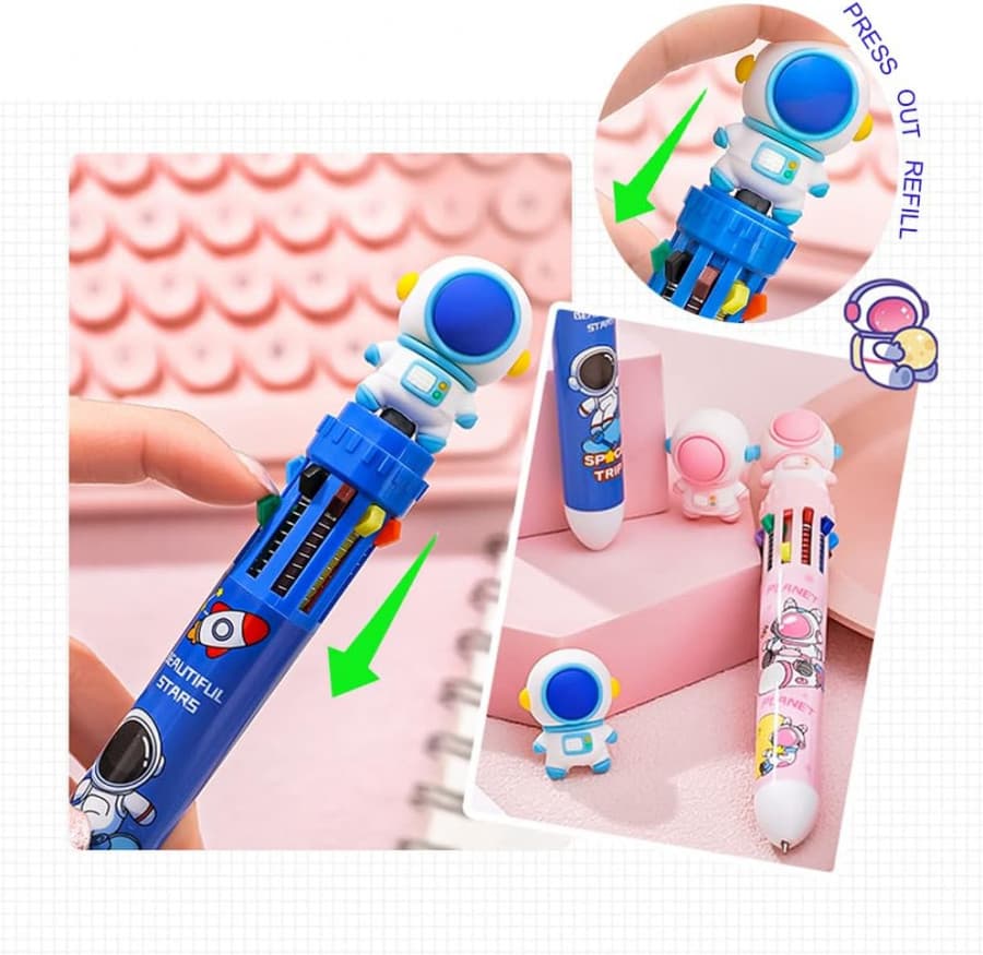 SPACE MULTICOLORED PEN ( 10 RIFIL)