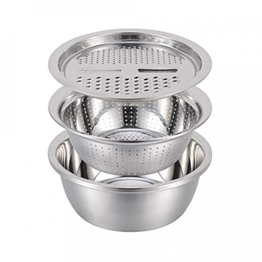 3 IN 1 KITCHEN MULTIPURPOSE STAINLESS STEEL BOWL