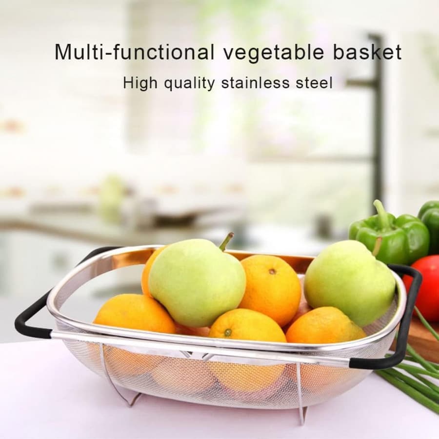 STAINLESS STEEL ADJUSTABLE KITCHEN SINK DRAIN BASKET