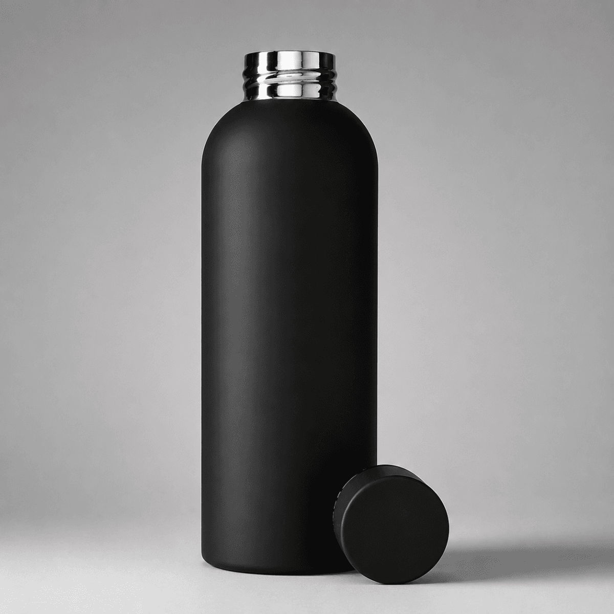 BLACK STAINLESS STEEL BOTTLE (500ML)
