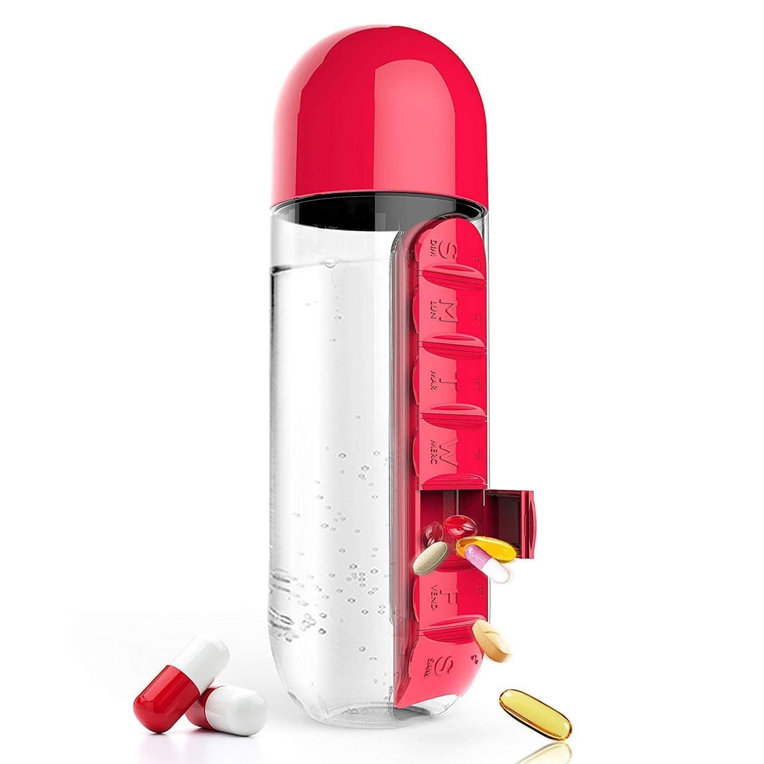 2 IN 1 PILL BOTTLE WITH WATER BOTTLE
