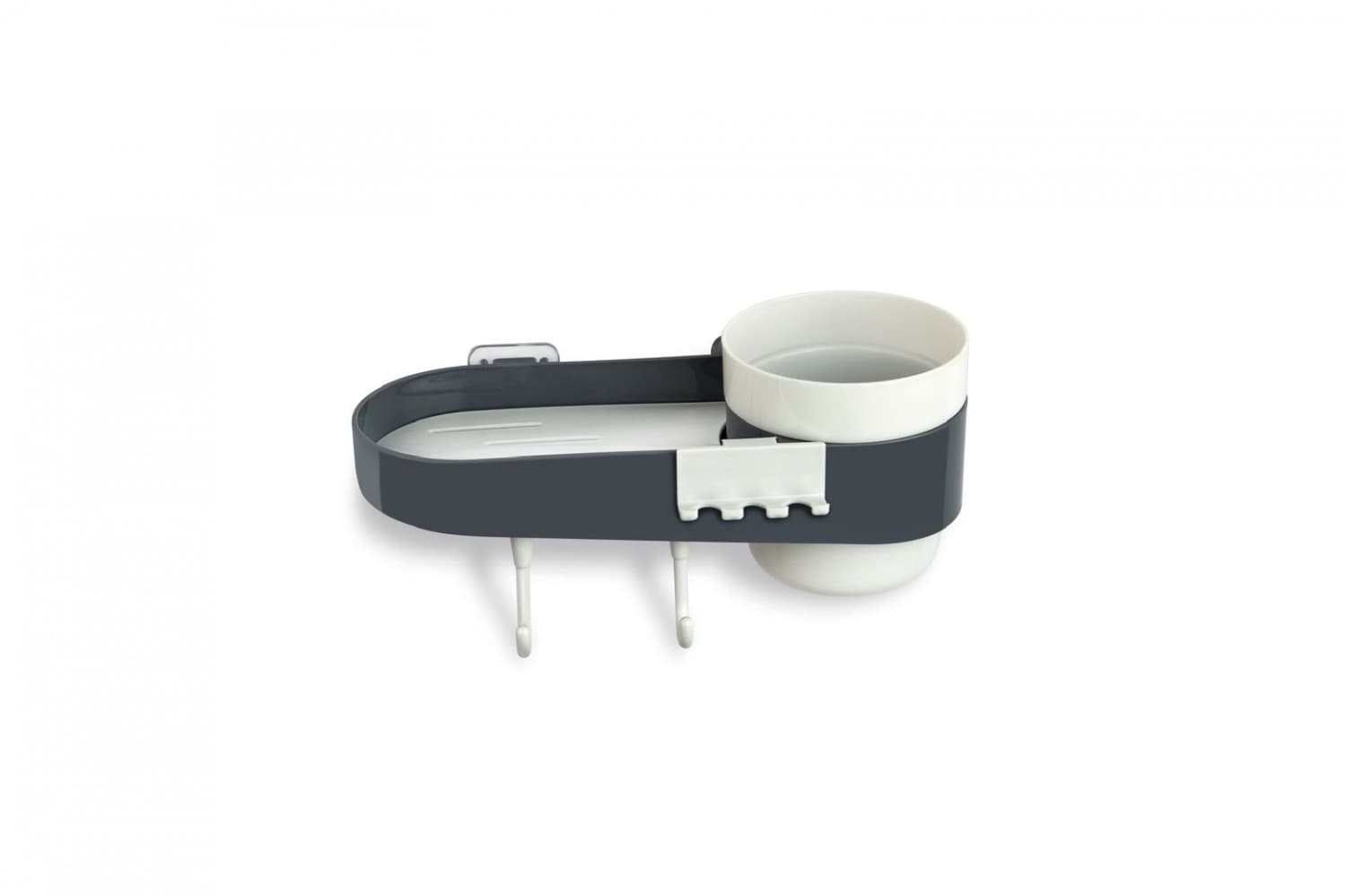 PLASTIC 2 IN 1 SOAP HOLDER WITH TOOTHBRUSH STAND WALL MOUNT TOOTHPASTE