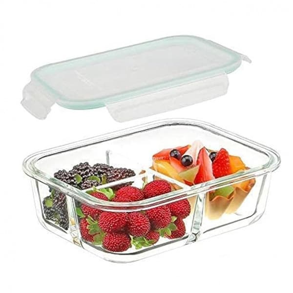 3 COMPARTMENT GLASS LUNCH