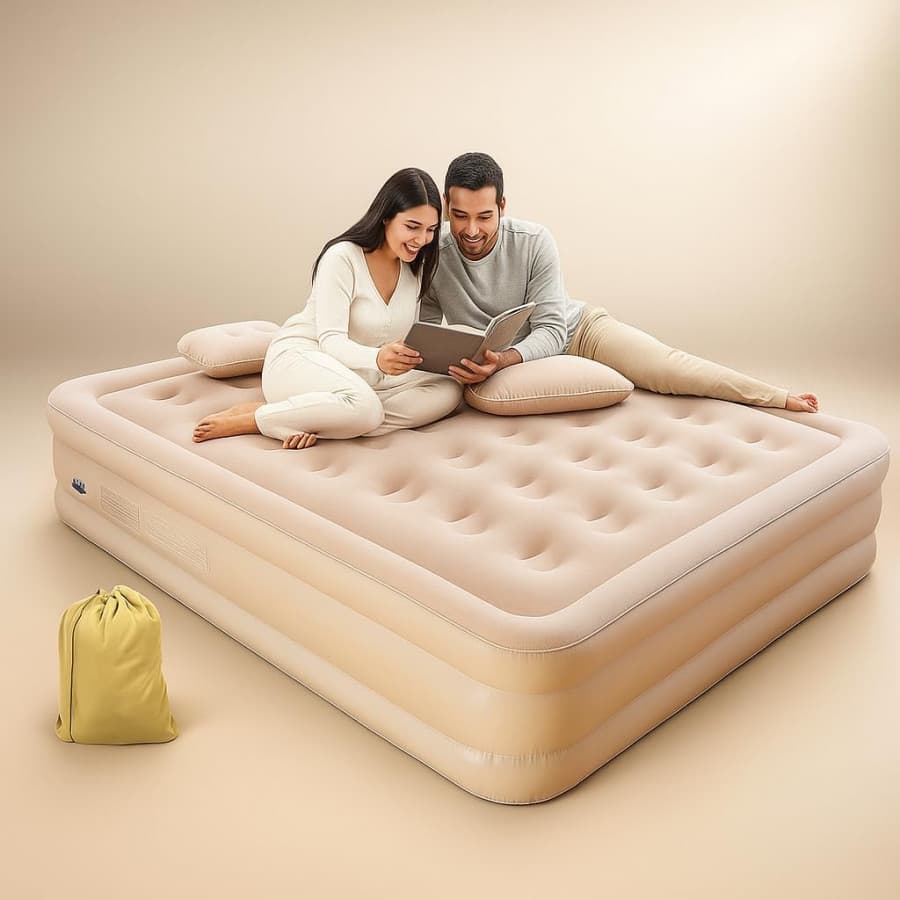 DOUBLE BED AIR MATTRESS SOFA WITH BUILT IN PUMP