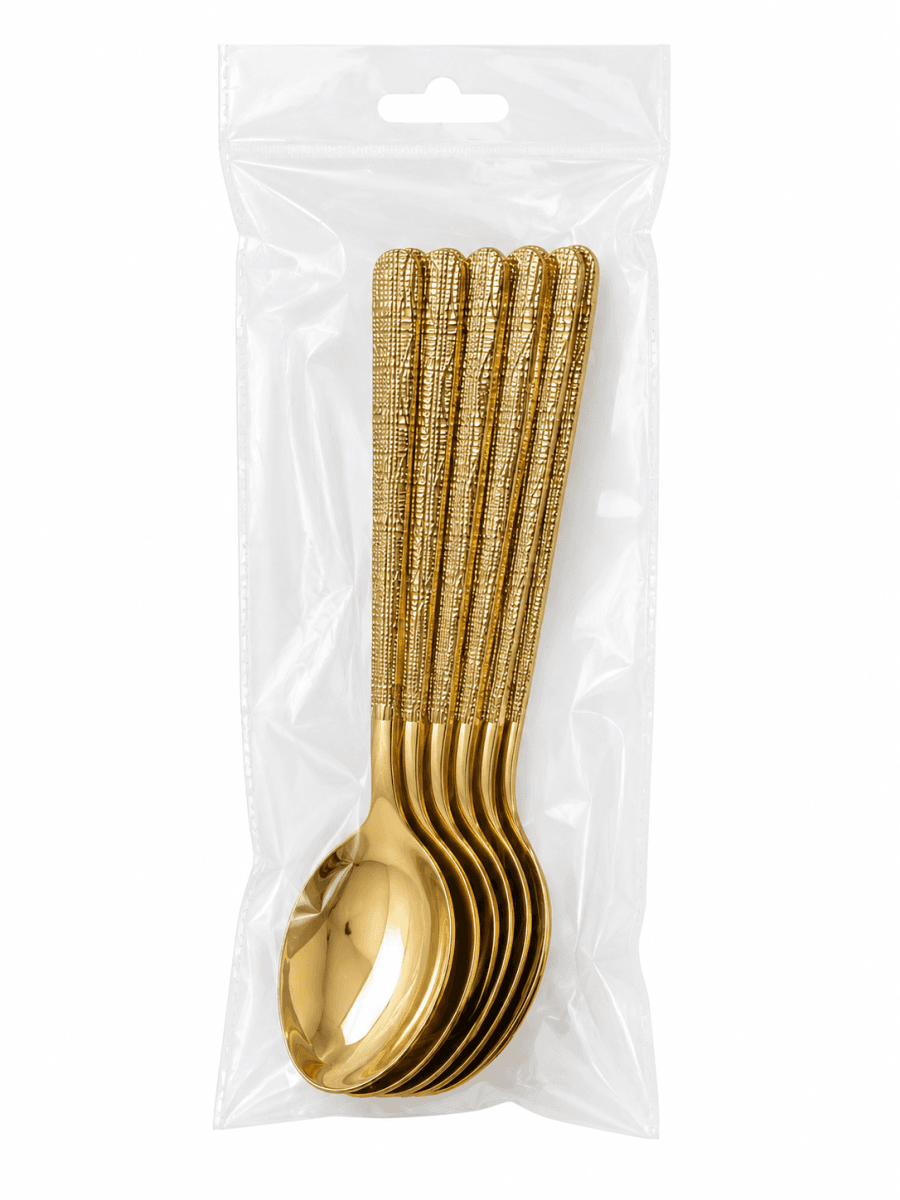 GOLD DESERT SPOON SET (PACK OF 6)