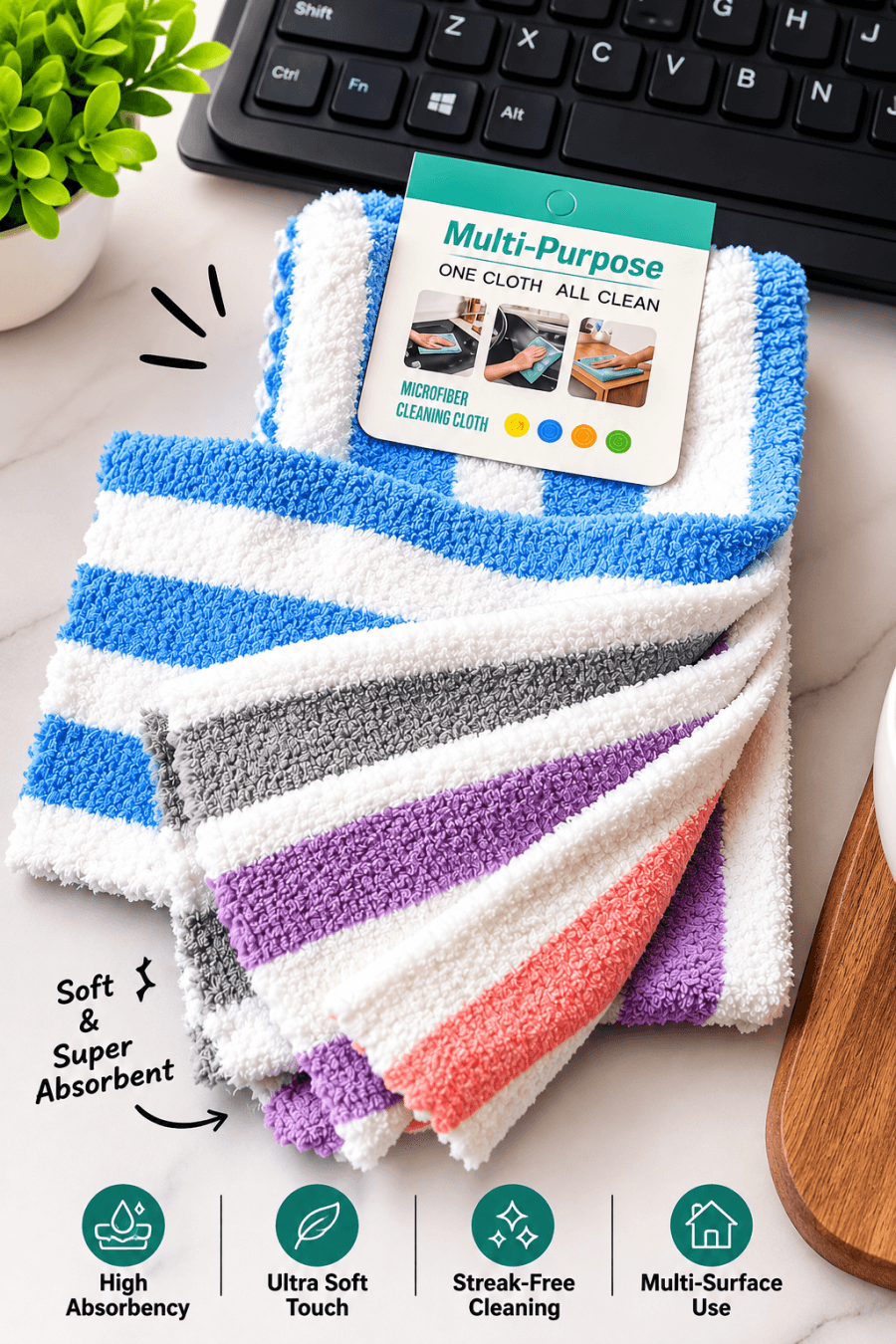 MULTI-PURPOSE CLEANING CLOTH (PACK OF 5)