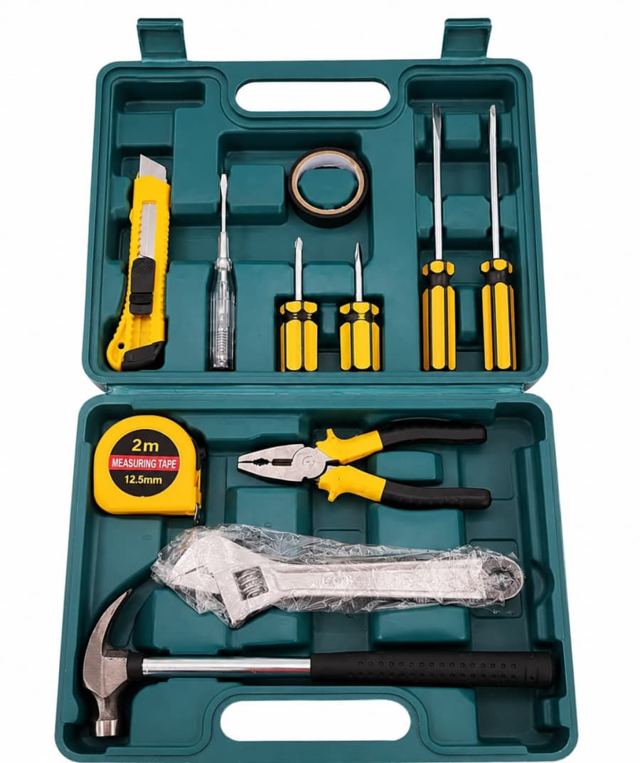 12 PC HOUSEHOLD TOOL BOX